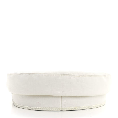Hermes Double Linen Twill Cabourg Cap 58 White 3 of 8