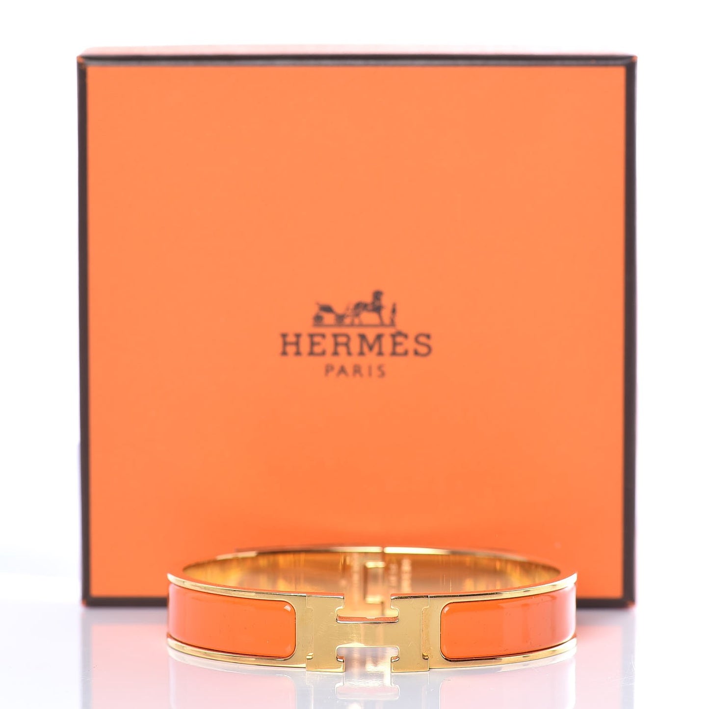 Enamel Narrow Clic Clac H Bracelet GM Orange