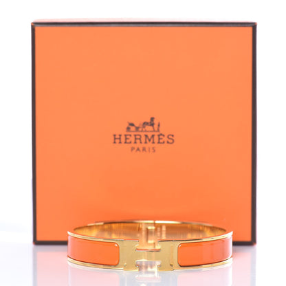 Hermes Enamel Narrow Clic Clac H Bracelet GM Orange 7 of 7