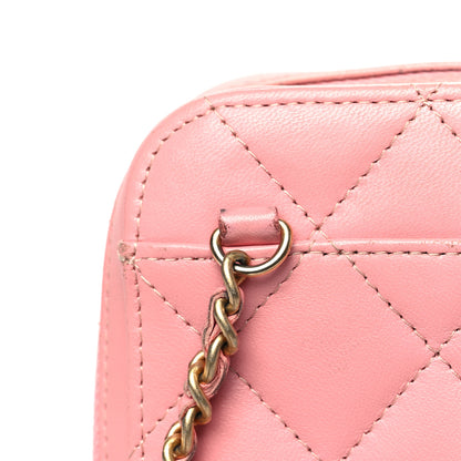 Chanel Lambskin Quilted Phone Holder Wallet On Chain WOC Light Pink 11 of 14