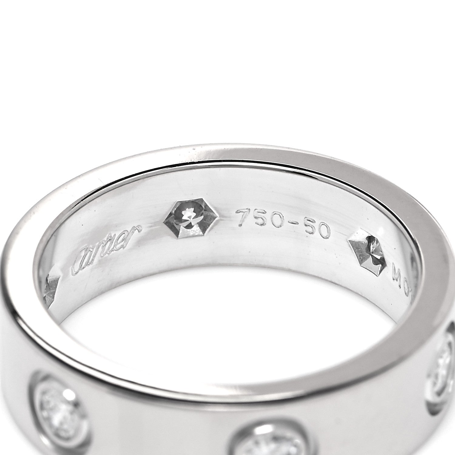 Cartier 18K White Gold 6 Diamond 5.5mm LOVE Ring 50 5.25 8 of 10