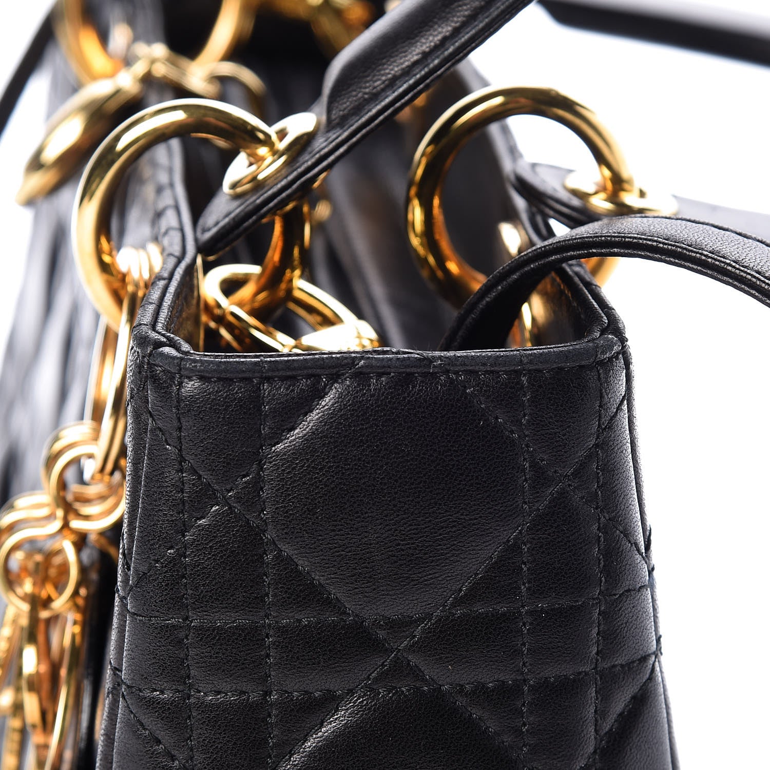 Christian Dior Lambskin Cannage Medium Lady Dior Black 16 of 16