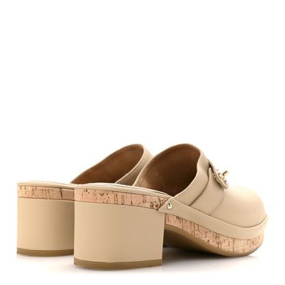 Chanel Calfskin CC Turn Lock Clogs 38 Beige 5 of 9