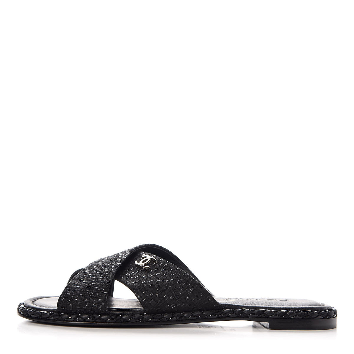 Fabric Mule Sandals 38 Black