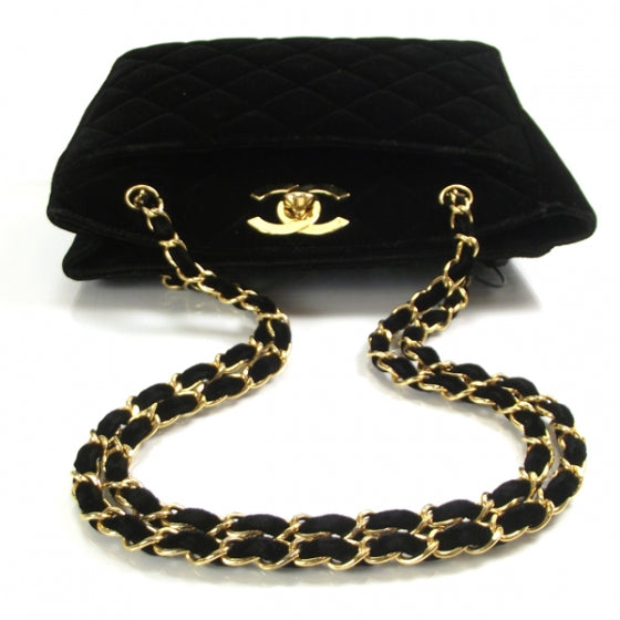 Chanel Velvet Quilted Shoulder Bag 6 of 12