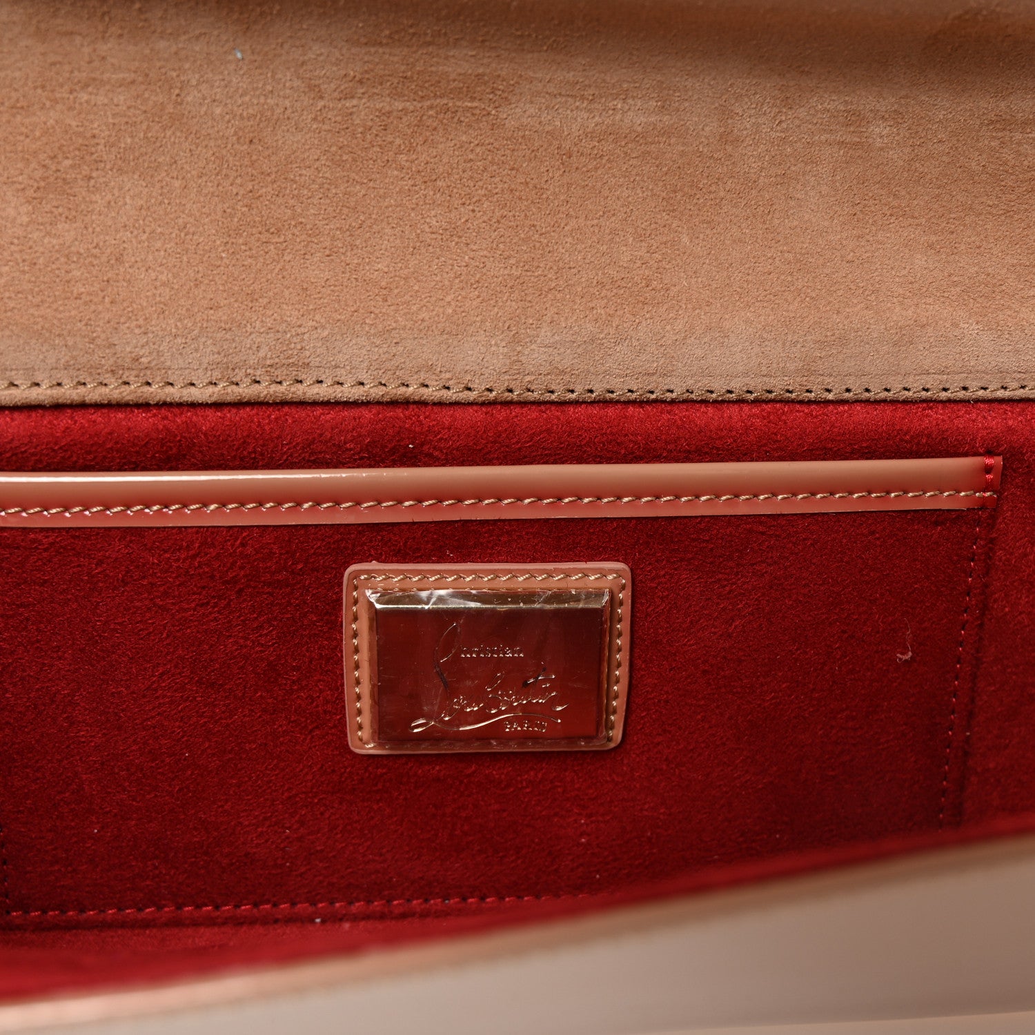 Christian Louboutin Patent So Kate Baguette Clutch Nude 6 of 7