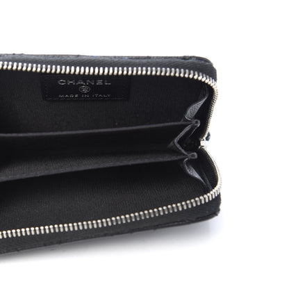 Chanel Caviar Camellia Embossed Zip Coin Purse Black 5 of 8