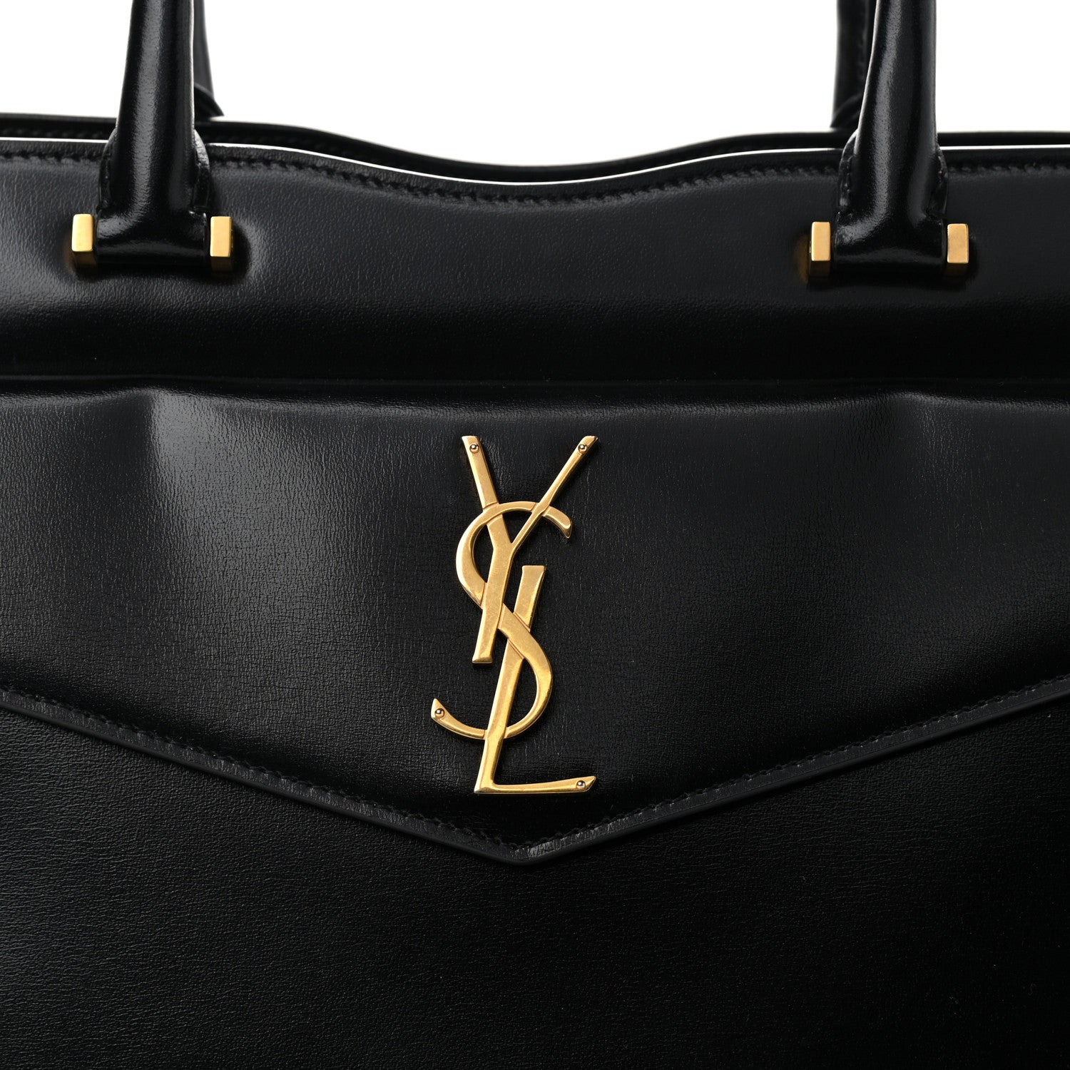 Saint Laurent Shiny Calfskin Medium Uptown Tote Black 10 of 12