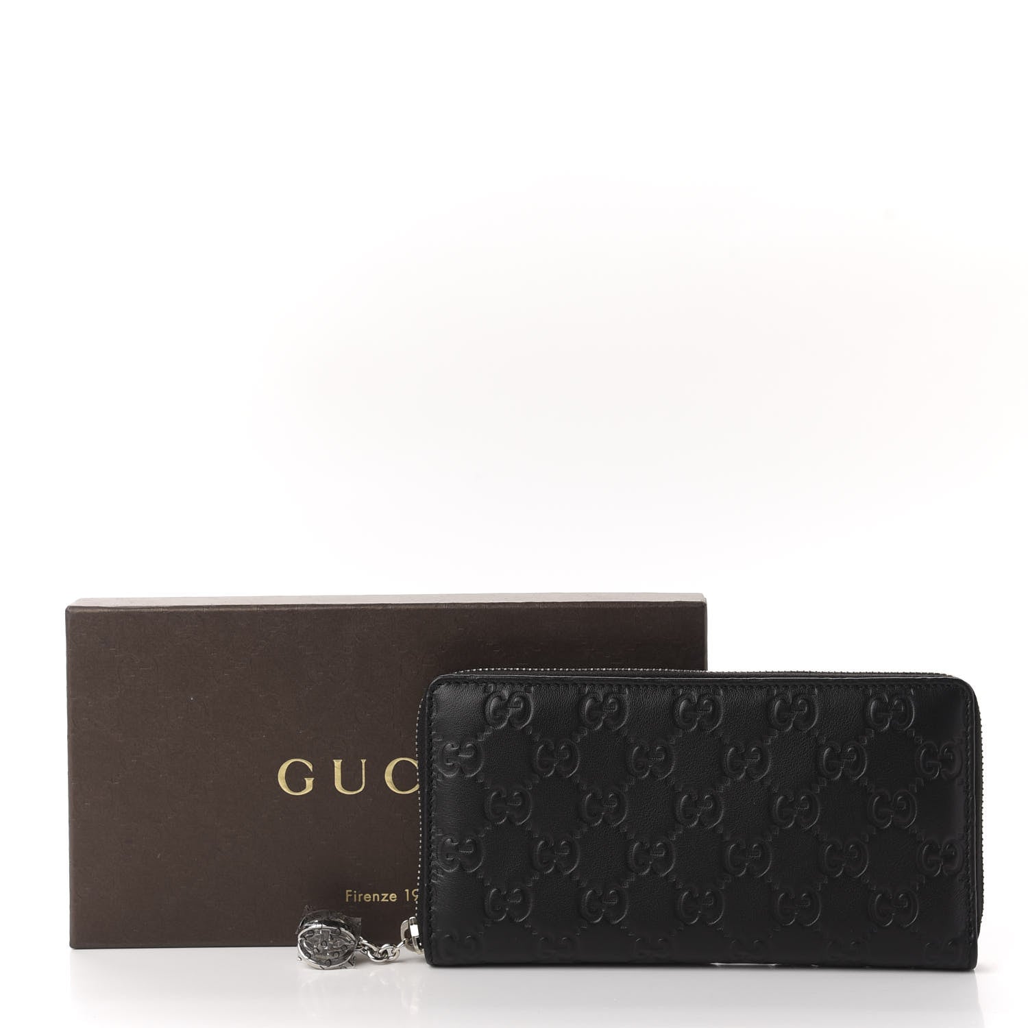 Gucci Guccissima Large Twins Zip Around Wallet Black 7 of 7