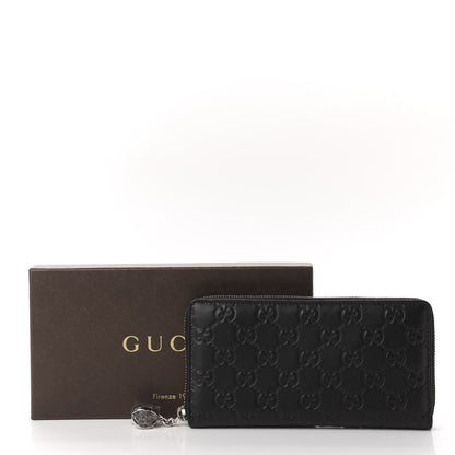 Gucci Guccissima Large Twins Zip Around Wallet Black 7 of 7