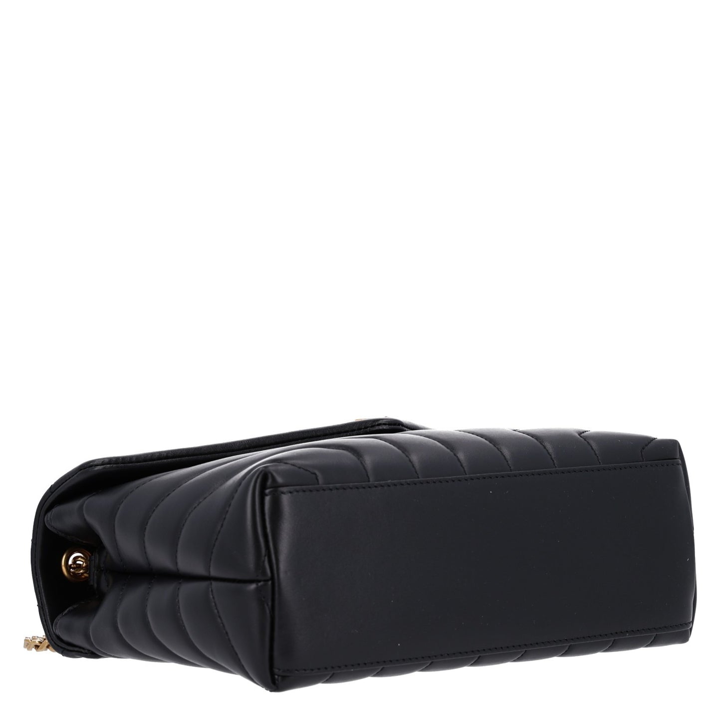 Calfskin Y Quilted Monogram Small Loulou Chain Satchel Black