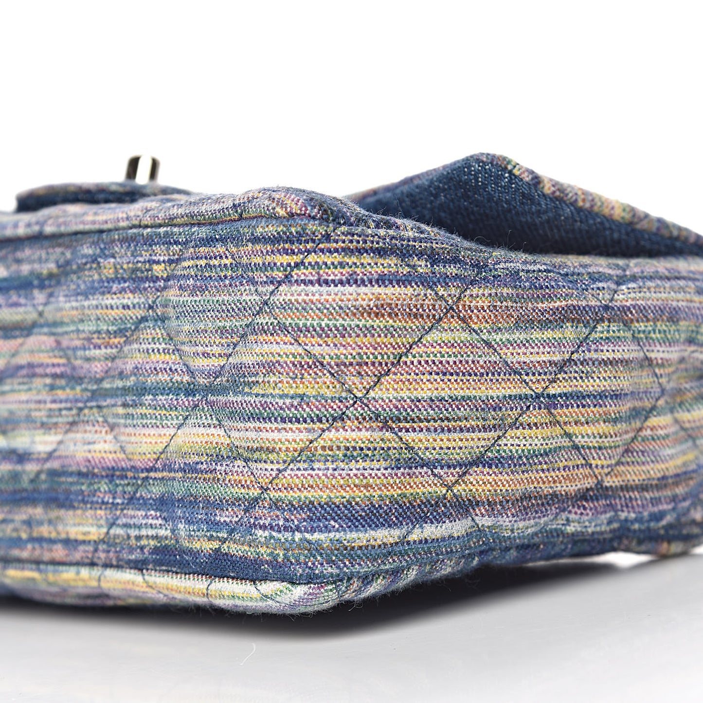 Striated Quilted Classics in Fabrics Mini Rectangular Flap Blue