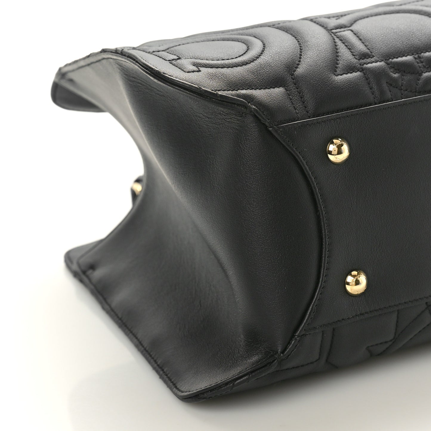 Calfskin Quilted Tote Bag Black