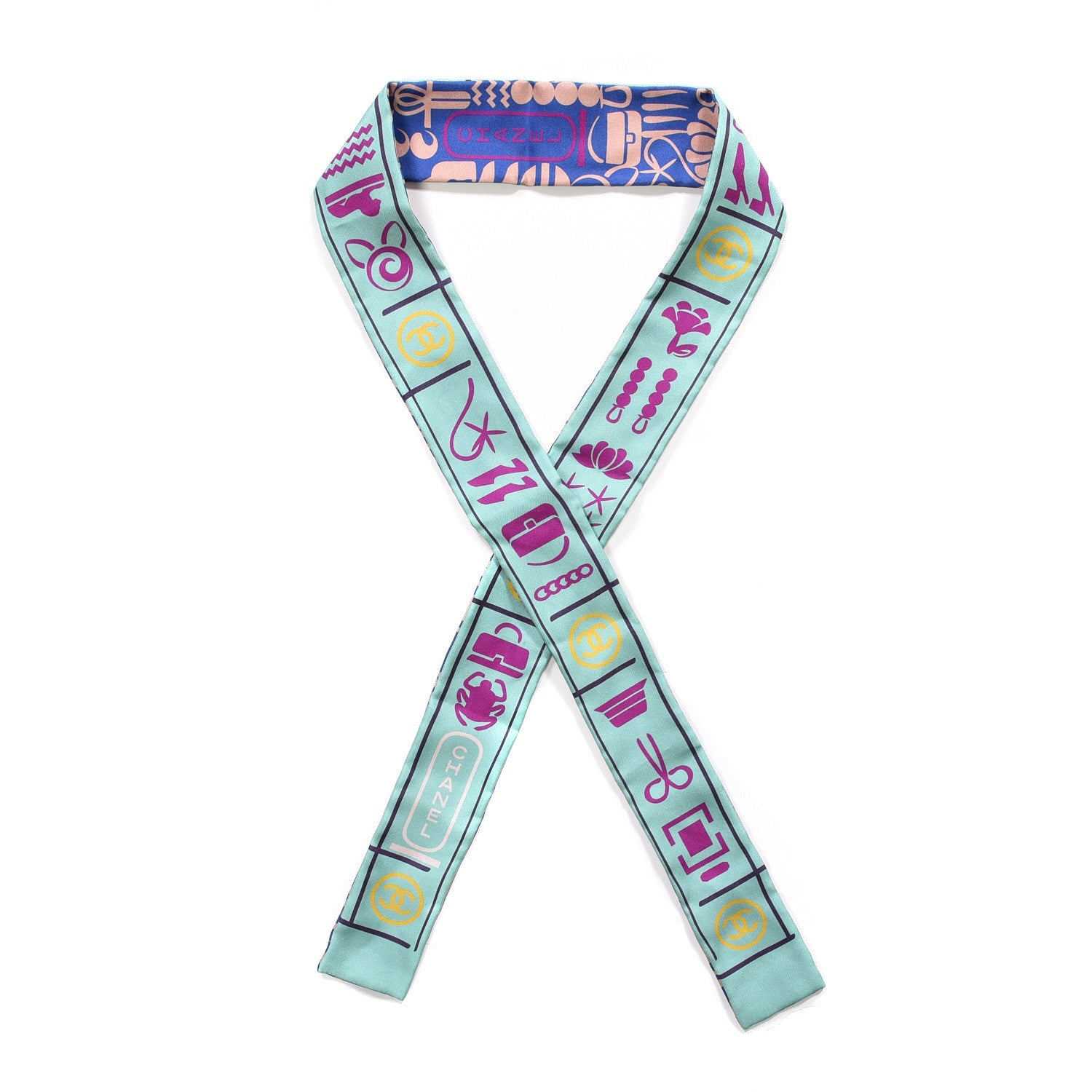 Chanel Silk CC Slim Bandeau Scarf Multicolor 1 of 5