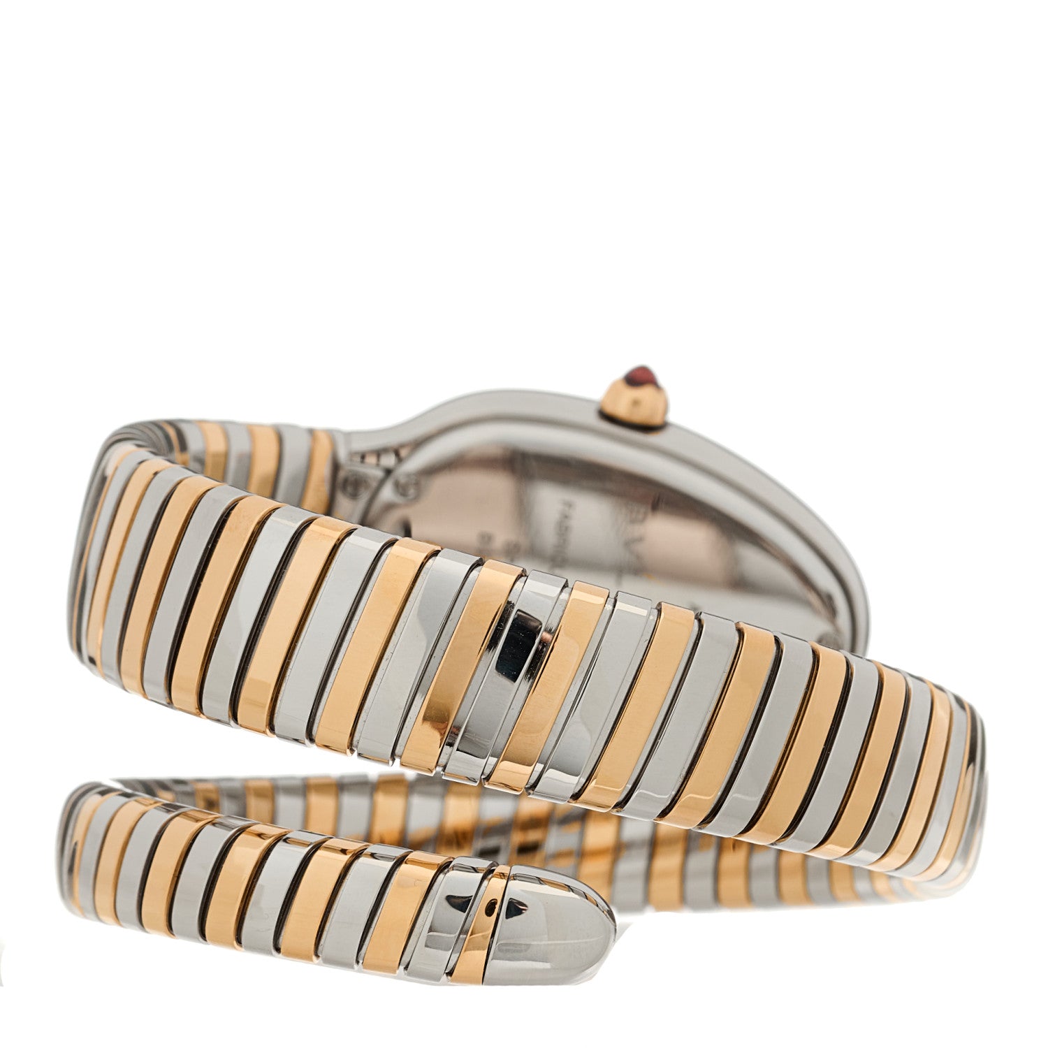 Bulgari Stainless Steel 18K Rose Gold Diamond Bezel 35mm Serpenti Tubogas Quartz Watch 2 of 4