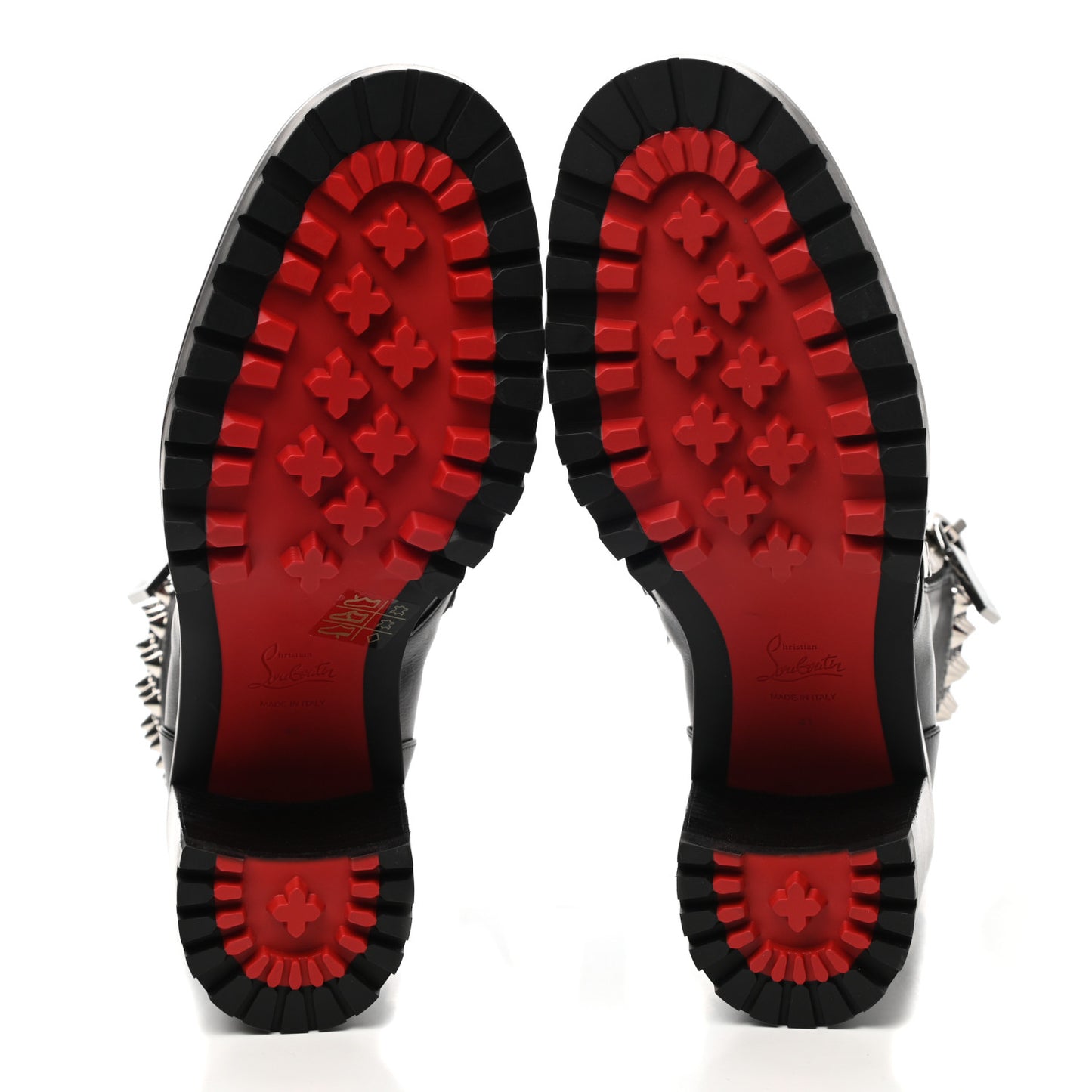 Calfskin Winter Spikes 70 Combat Boots 41 Black