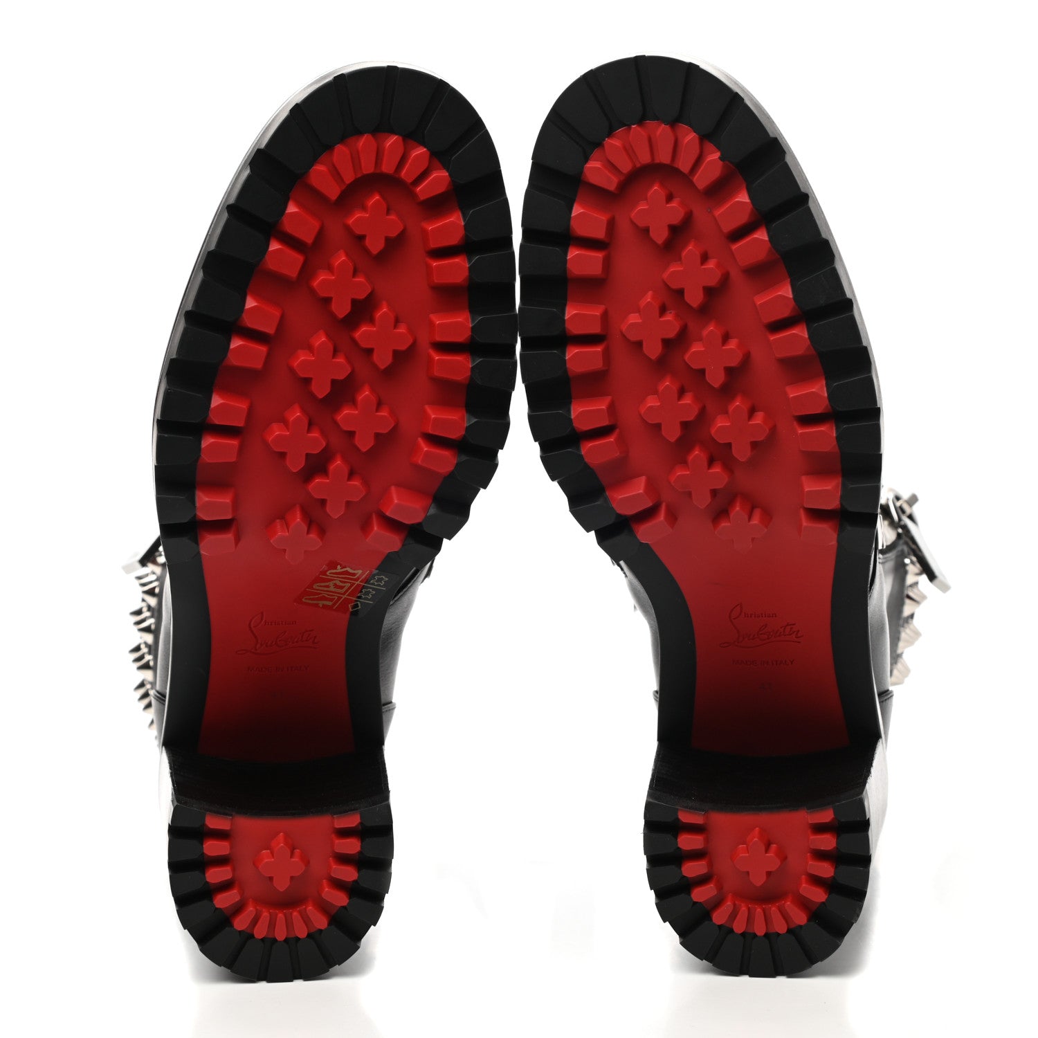 Christian Louboutin Calfskin Winter Spikes 70 Combat Boots 41 Black 5 of 8