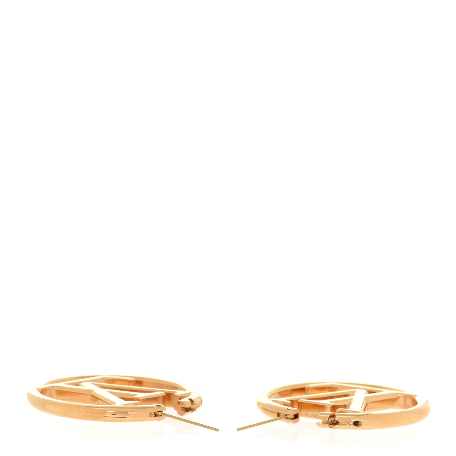 Louis Vuitton Metal Louise Hoop Earrings Gold 3 of 5