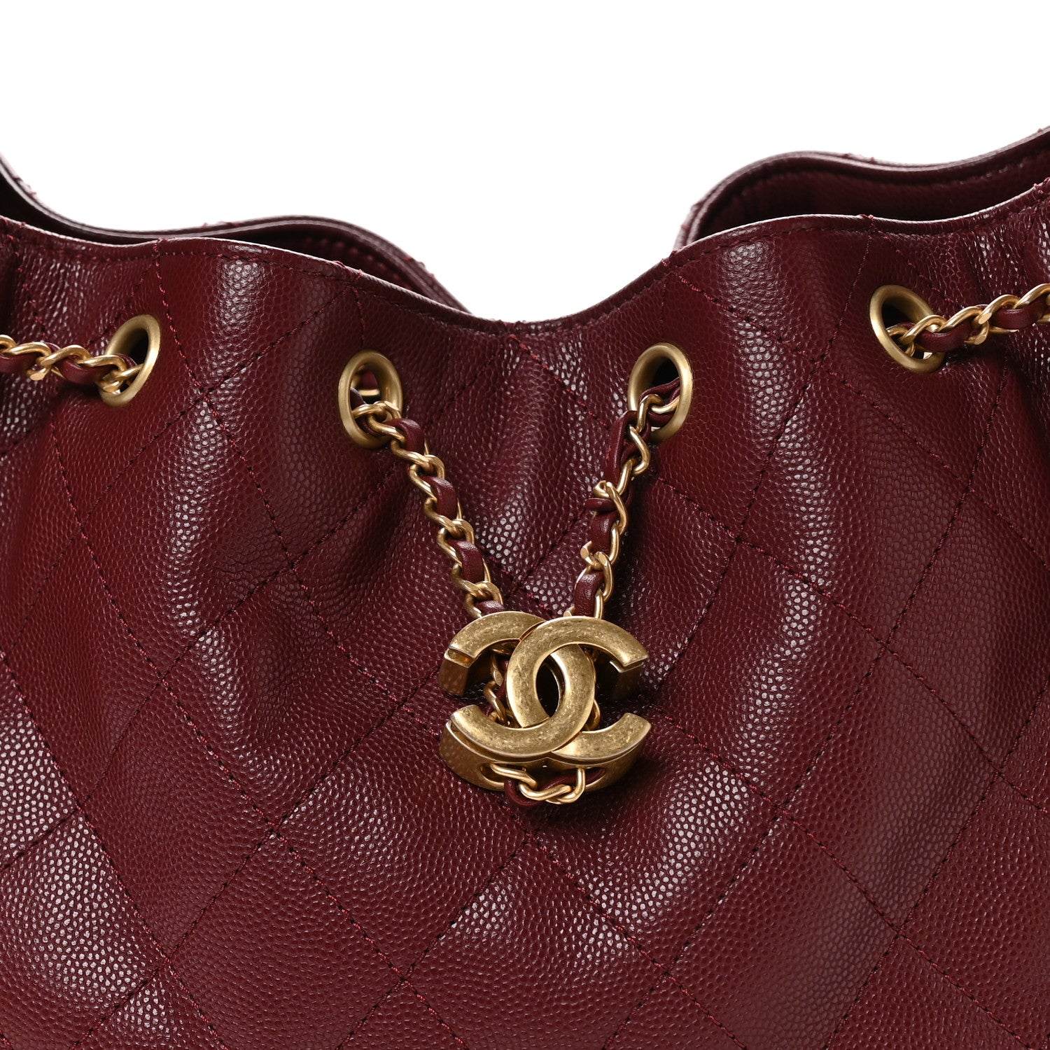 Chanel Caviar Quilted Small Chanel 25 Handbag Burgundy 8 of 10