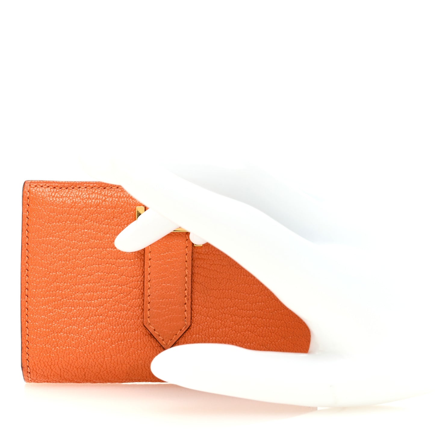 Chevre Mysore Verso Mini Bearn Wallet Orange Feu