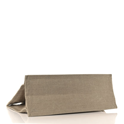 Saint Laurent Linen Calfskin Rive Gauche Tote Optic White 4 of 9