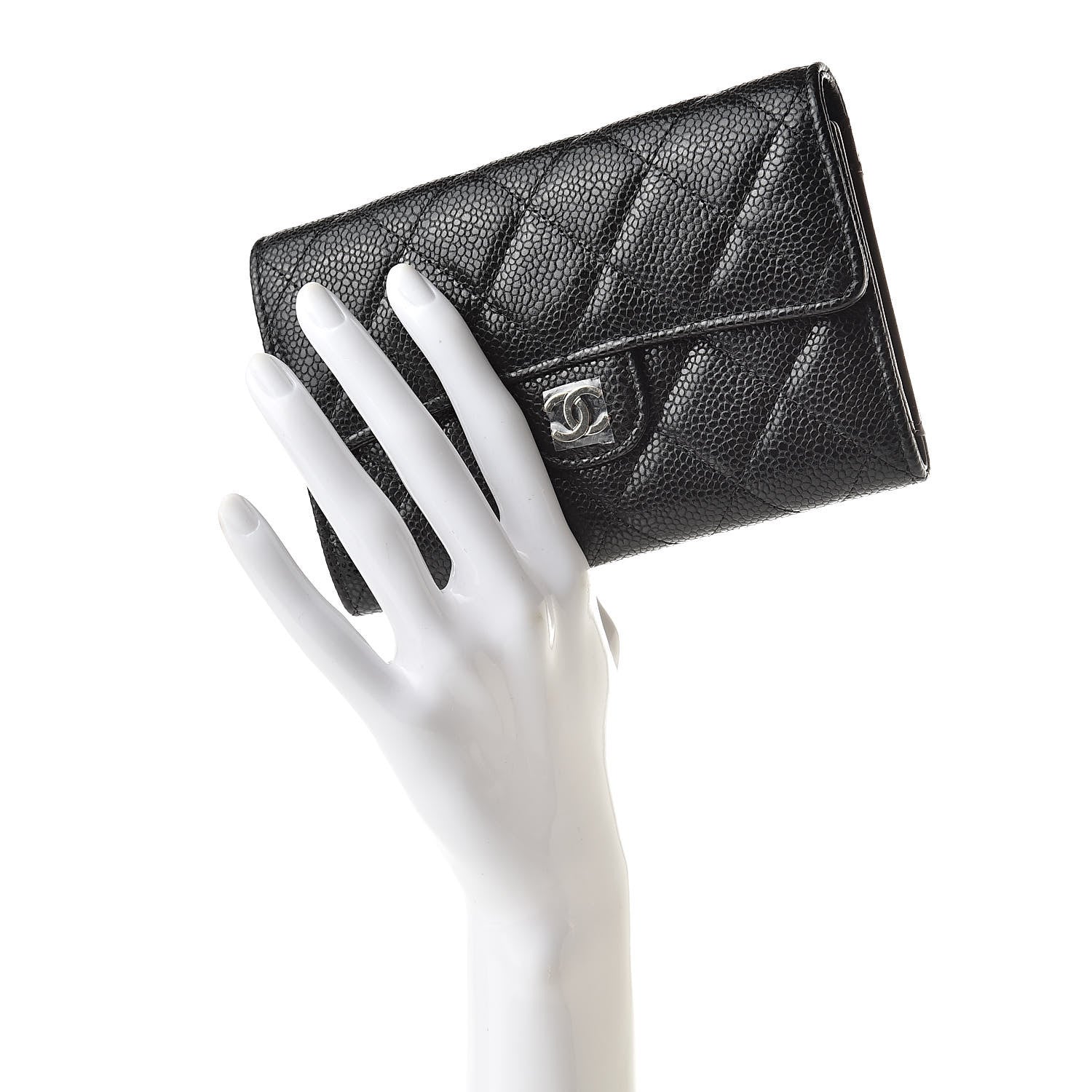 Chanel Caviar Quilted Medium Flap Wallet Black 2 of 9