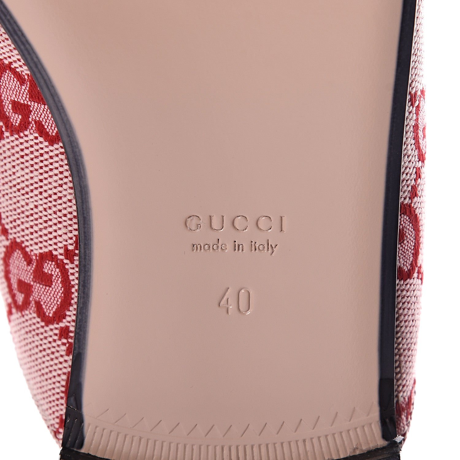 Gucci Canvas GG Monogram Horsebit Womens Princetown Slippers 40 Gardenia Hibiscus Red 5 of 8