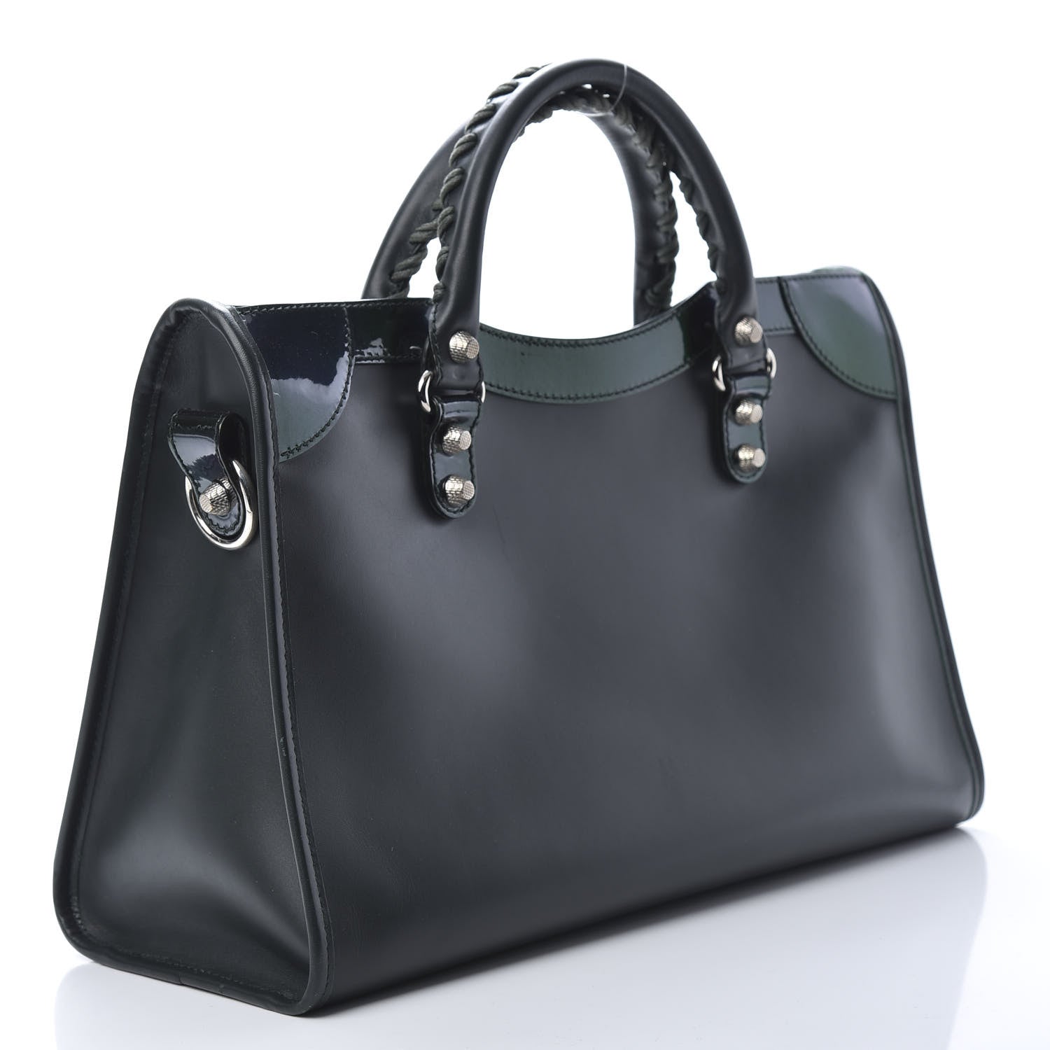 Balenciaga Smooth Calfskin Metallic Patent Giant 12 Silver Hardware City Vert Poker Fonce 3 of 12