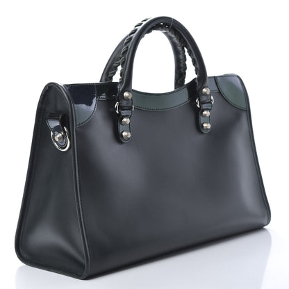 Balenciaga Smooth Calfskin Metallic Patent Giant 12 Silver Hardware City Vert Poker Fonce 3 of 12