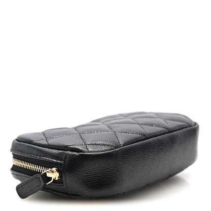 Chanel Caviar Quilted Small Curvy Pouch Cosmetic Case Black 4 of 8