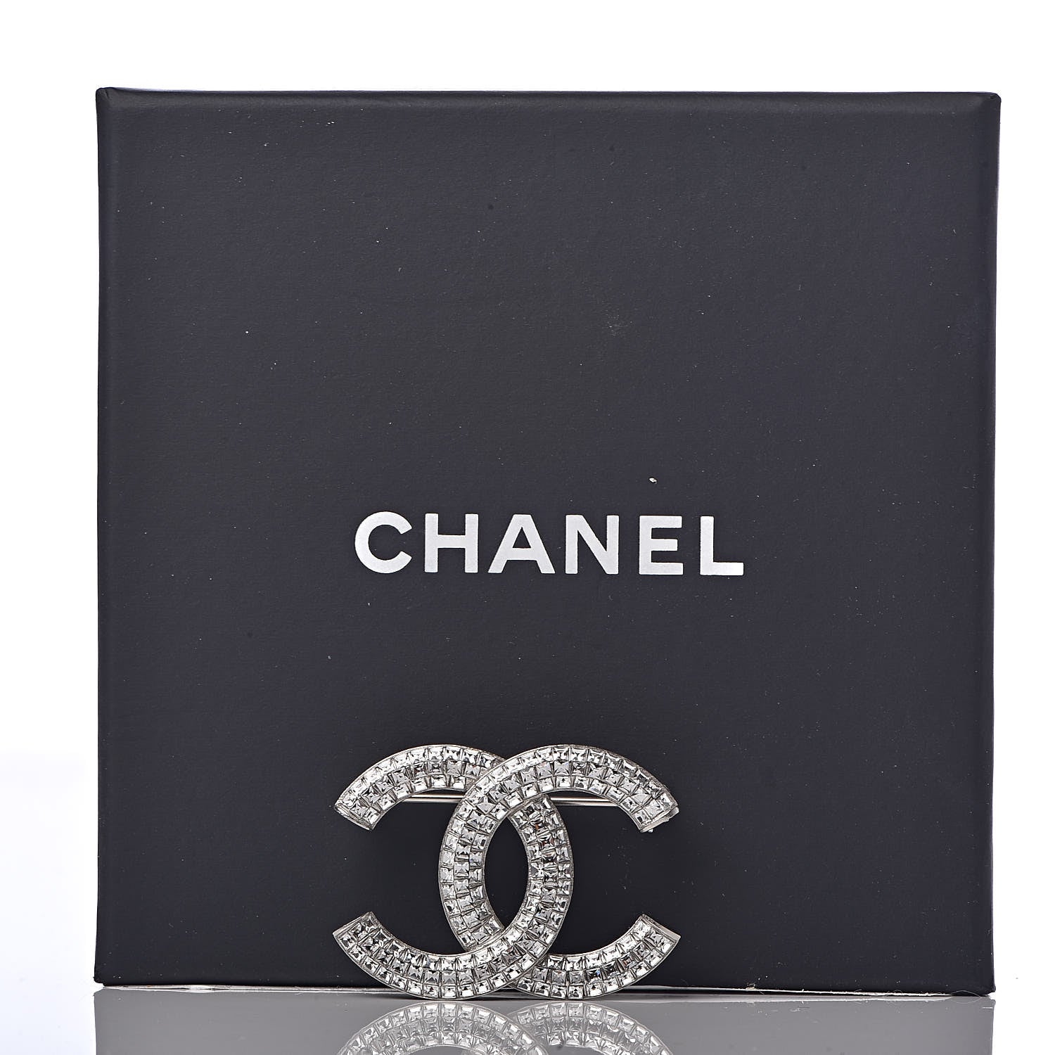Chanel Crystal CC Brooch Silver 5 of 5