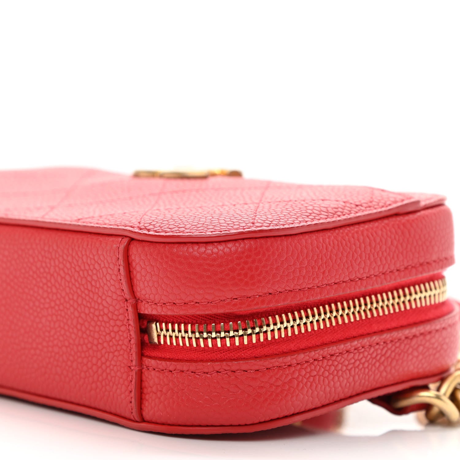 Chanel Grained Calfskin Quilted Waist Bag Red 9 of 9