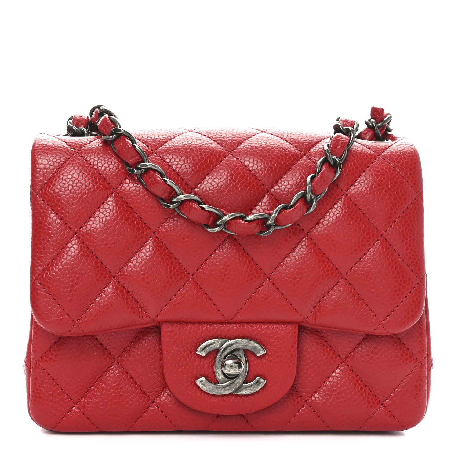 Chanel Caviar Quilted Mini Square Flap Red 1 of 11