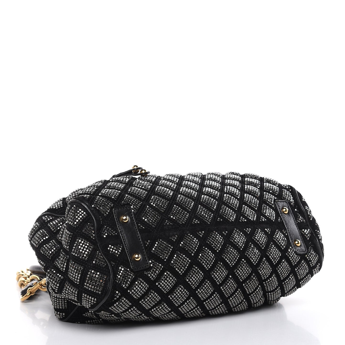 Suede Crystal Quilted Stam Black