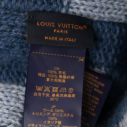 Louis Vuitton Wool Damoflage Beanie Hat Blue 8 of 11
