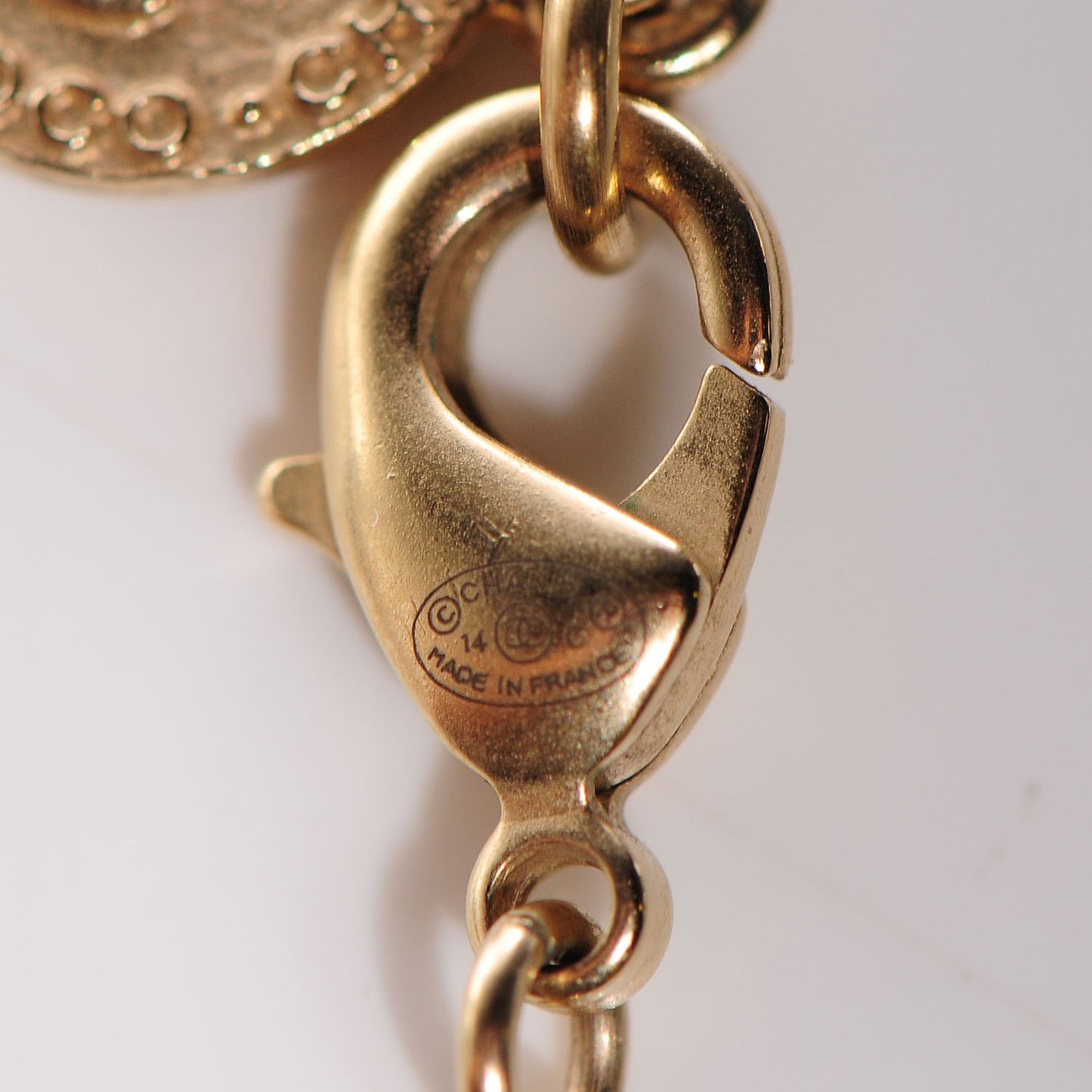 Pearl CC Pendant Necklace Gold