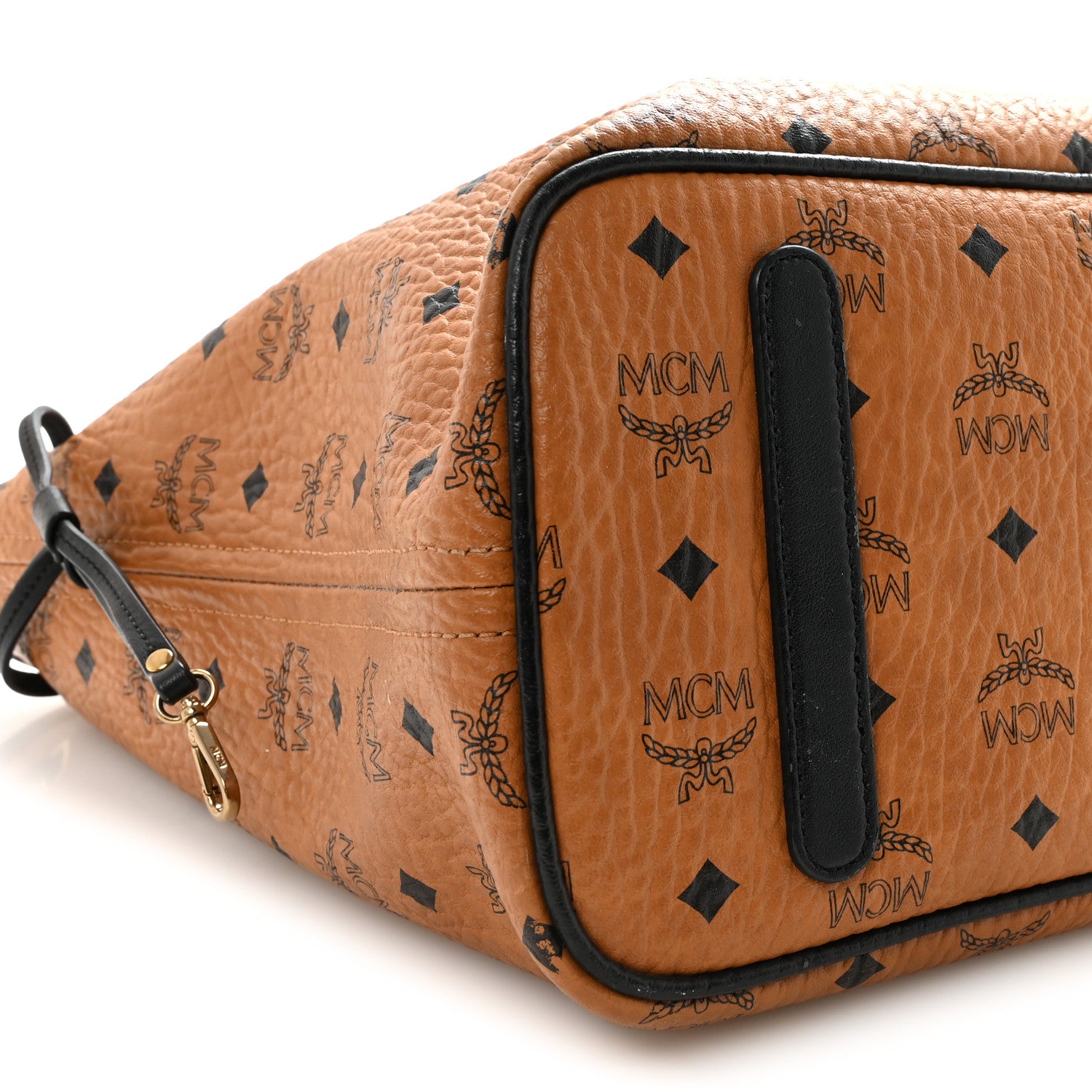 MCM Visetos Medium Project Reversible Shopper Tote Cognac 9 of 10