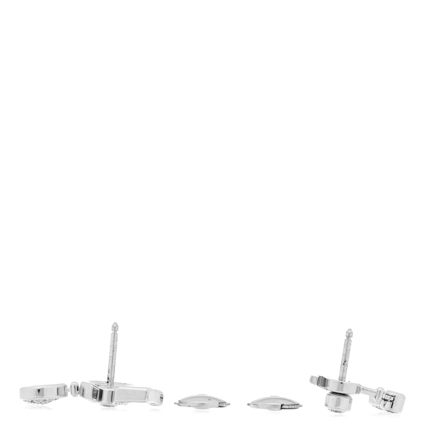 Chanel 18K White Gold Diamond No 5 Transformable Earrings 3 of 5
