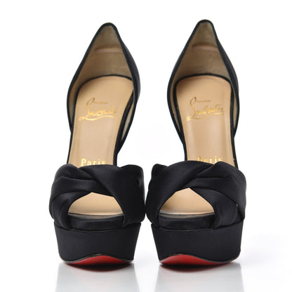Christian Louboutin Satin Volpi Peep Toe 150 Platform Sandals 35 Black 2 of 15