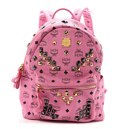 MCM Visetos Studded Small Stark M Backpack Pink 1 of 13