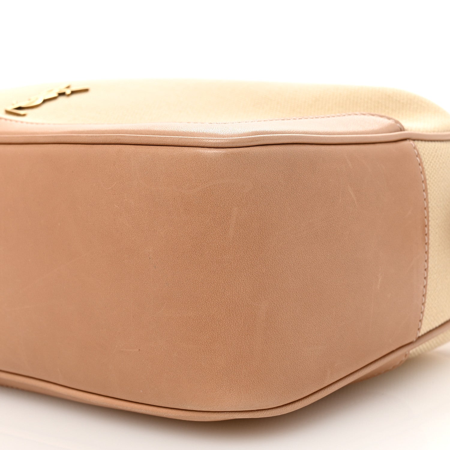 Saint Laurent Canvas Calfskin Camera Supple Bag Avorio Vintage Brown 10 of 10
