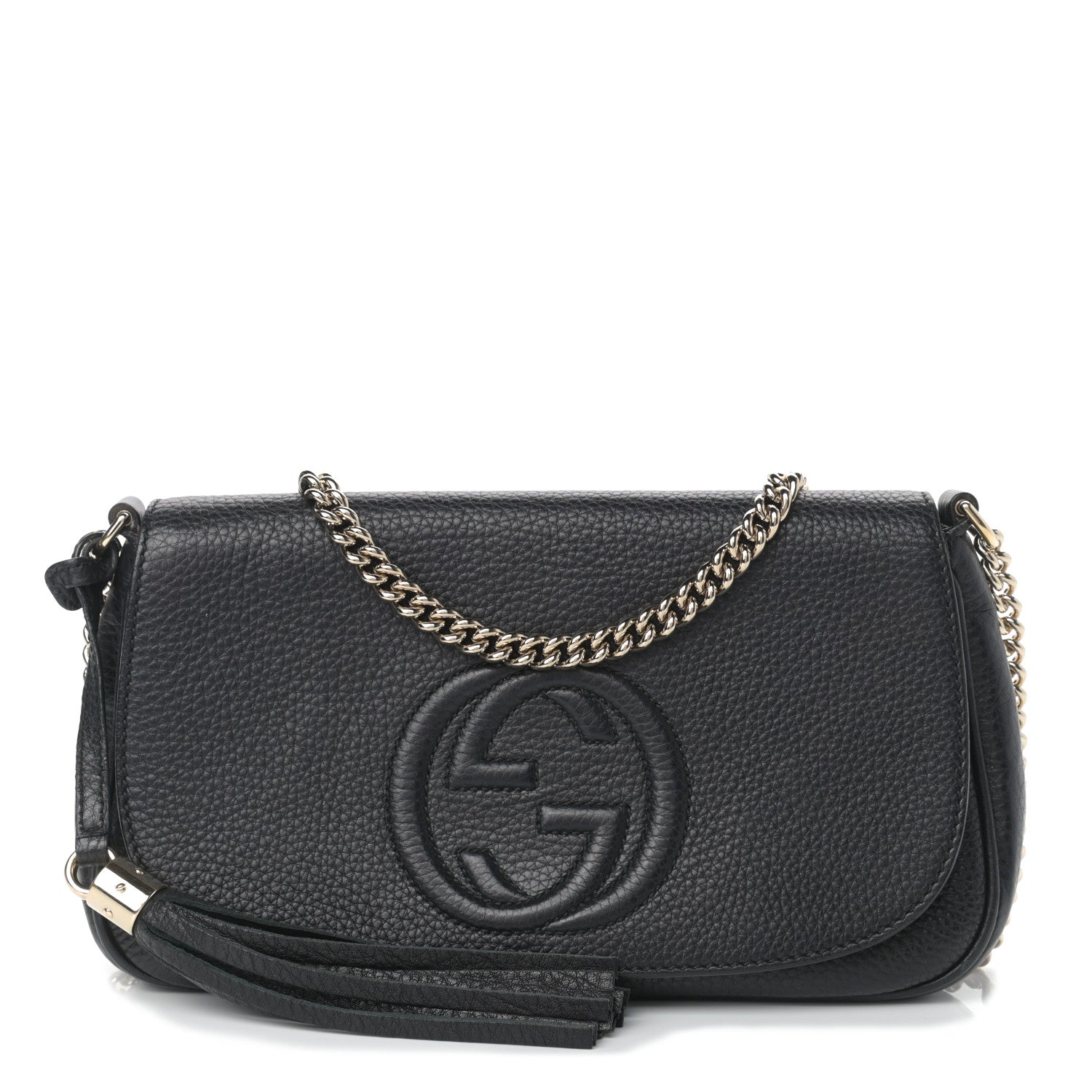 Gucci Pebbled Calfskin Medium Soho Flap Crossbody Black 1 of 9