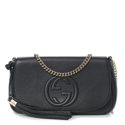 Gucci Pebbled Calfskin Medium Soho Flap Crossbody Black 1 of 9
