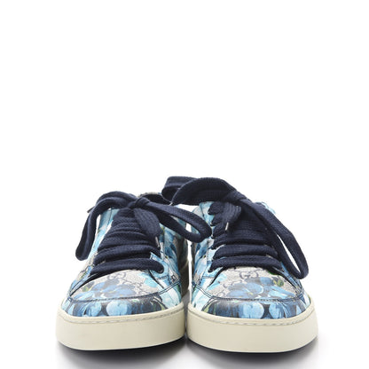 Gucci GG Supreme Monogram Blooms Mens Low Top Sneakers 7.5 Beige Blue 2 of 9