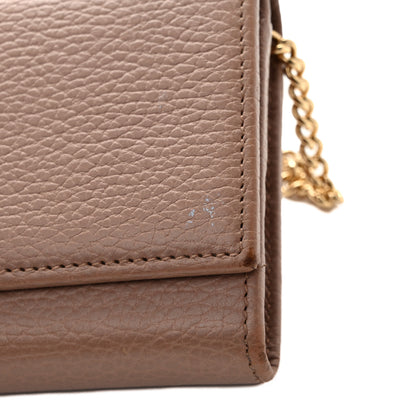 Gucci Dollar Calfskin Petite GG Marmont Wallet Chain Bag Porcelain Rose 14 of 15