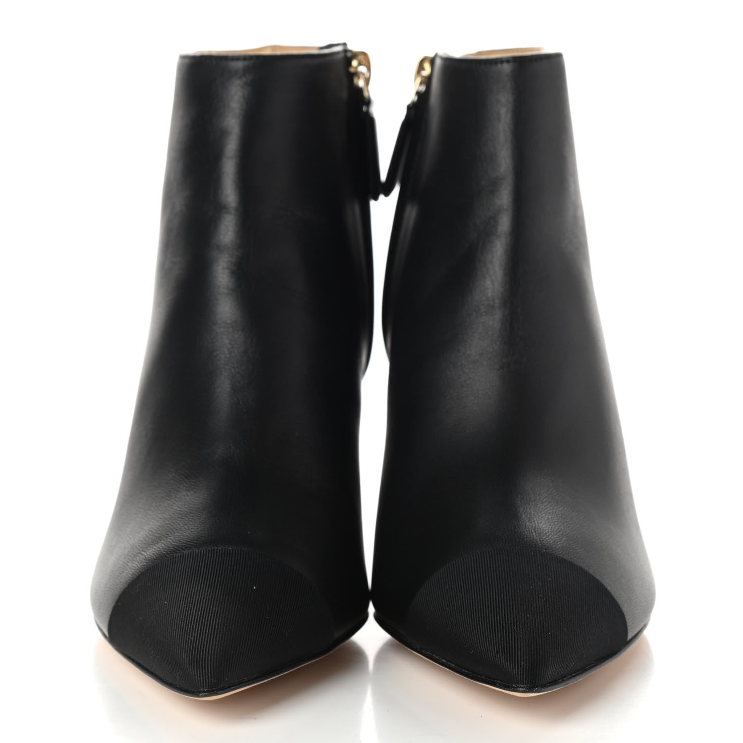 Chanel Lambskin Grosgrain Cap Toe Short Ankle Boots 36 Black 2 of 9