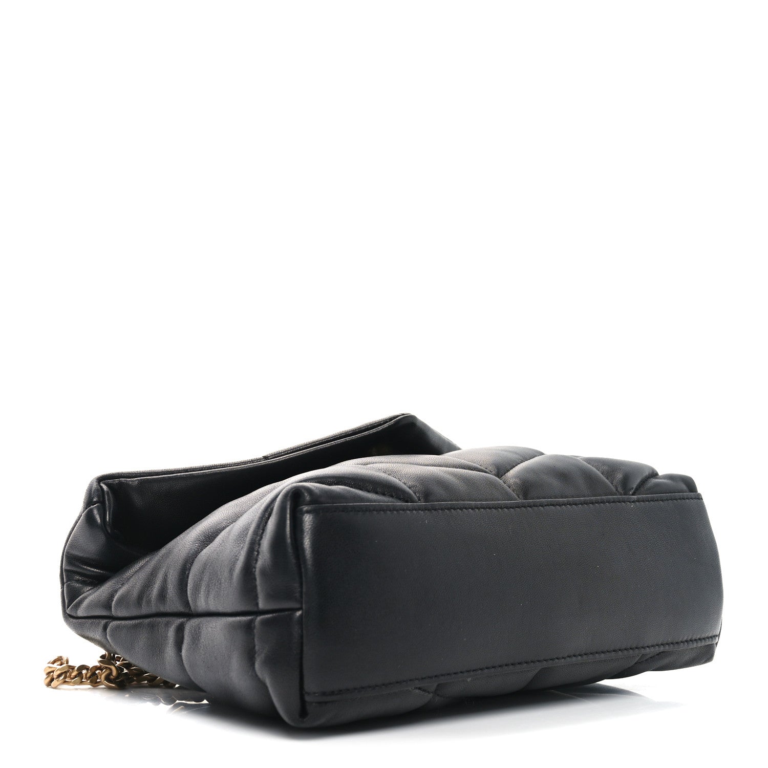 Saint Laurent Lambskin Quilted Toy Loulou Puffer Monogram Chain Satchel Black 4 of 11