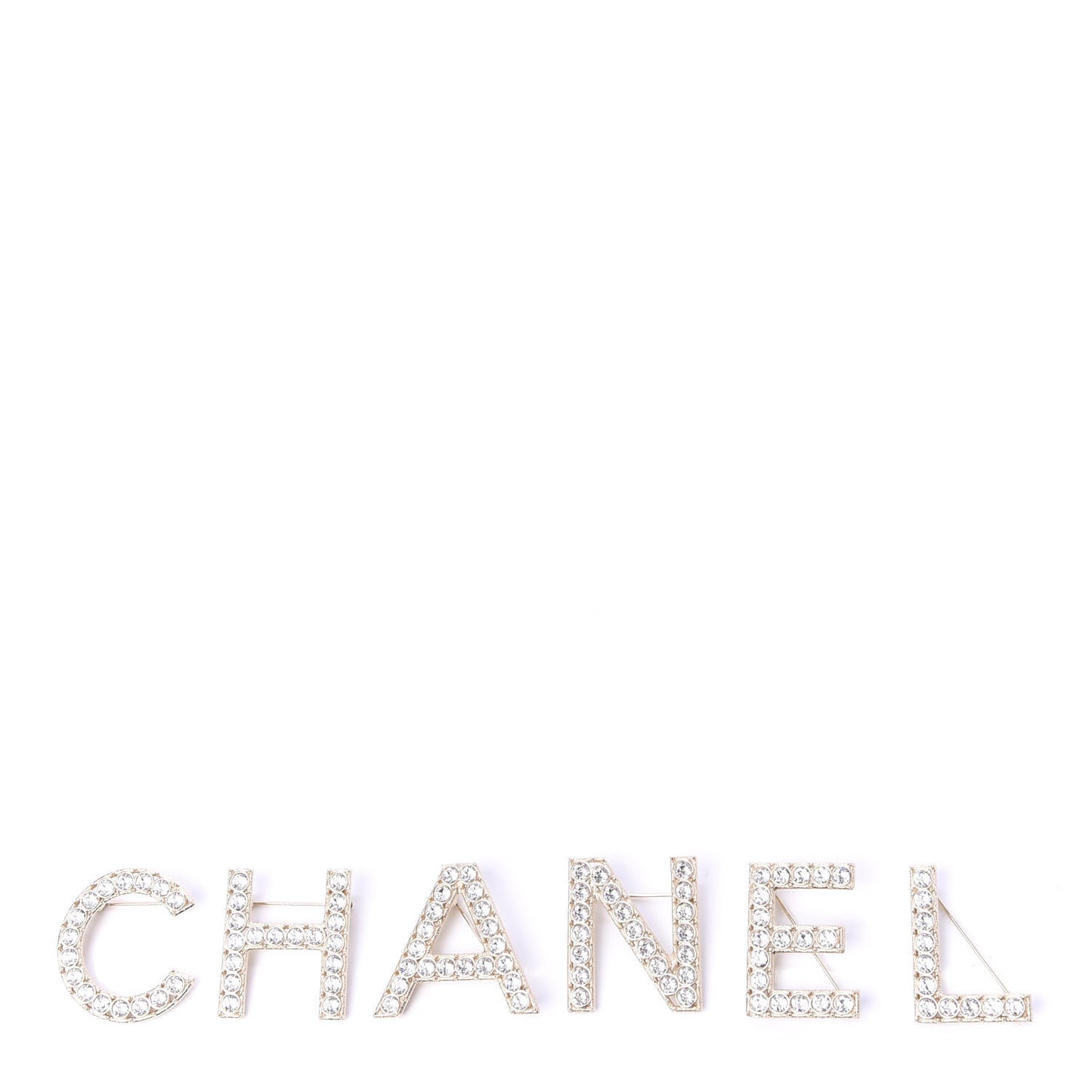 Crystal Cha-Nel Logo Brooch Set Gold