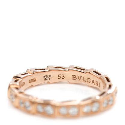 Bulgari 18K Rose Gold Diamond Serpenti Viper Band Ring 53 6.5 4 of 4