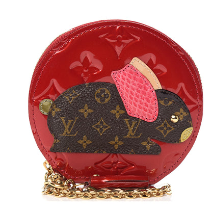 Louis Vuitton Vernis Animania Lapin Bunny Round Coin Purse Pomme D'Amour 1 of 5